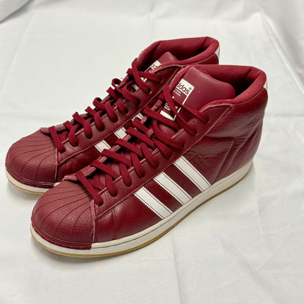 Adidas Superstar Pro Model Burgundy Maroon Leather Mid Top Mens 11 BY4172